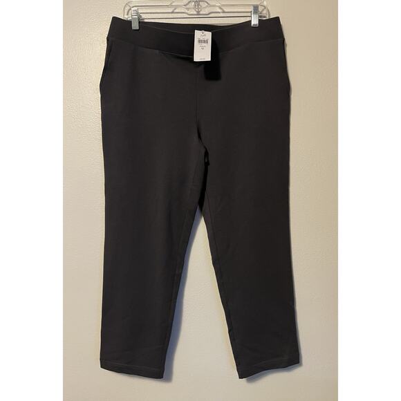 J Jill Pure Jill Slim Leg Cropped Pant Medium Gray Pull On Pima Cotton NWT - Picture 1 of 11